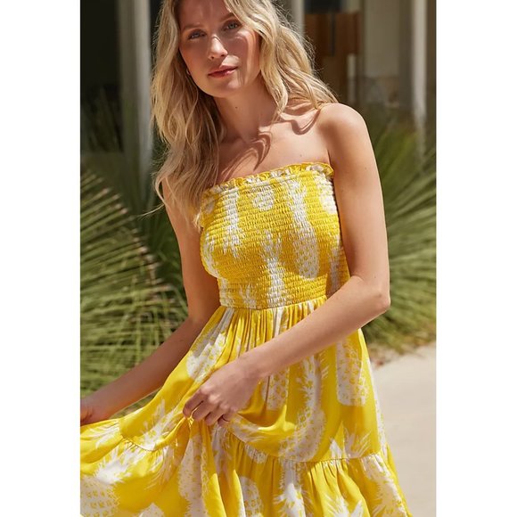 ANTHROPOLOGIE | Printed Smocked Mini Dress w/ Removable Straps | NWT - Picture 3 of 5